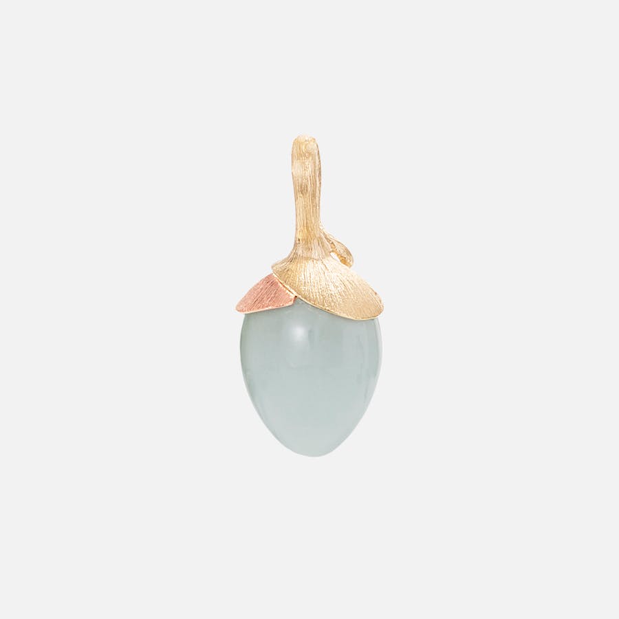 Lotus Pendant Small in Yellow & Rose Gold with Aquamarine  |  Ole Lynggaard Copenhagen 