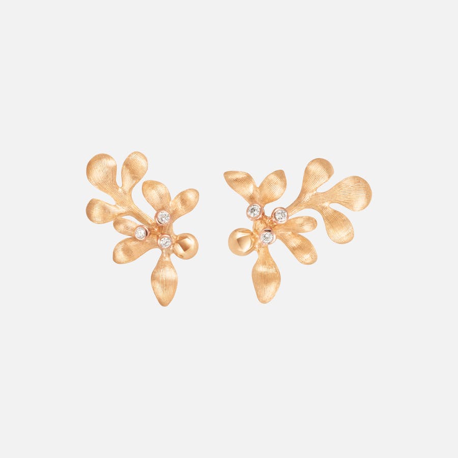 Gipsy Stud Earrings in 18 Karat Yellow Gold with Diamonds | Ole Lynggaard Copenhagen