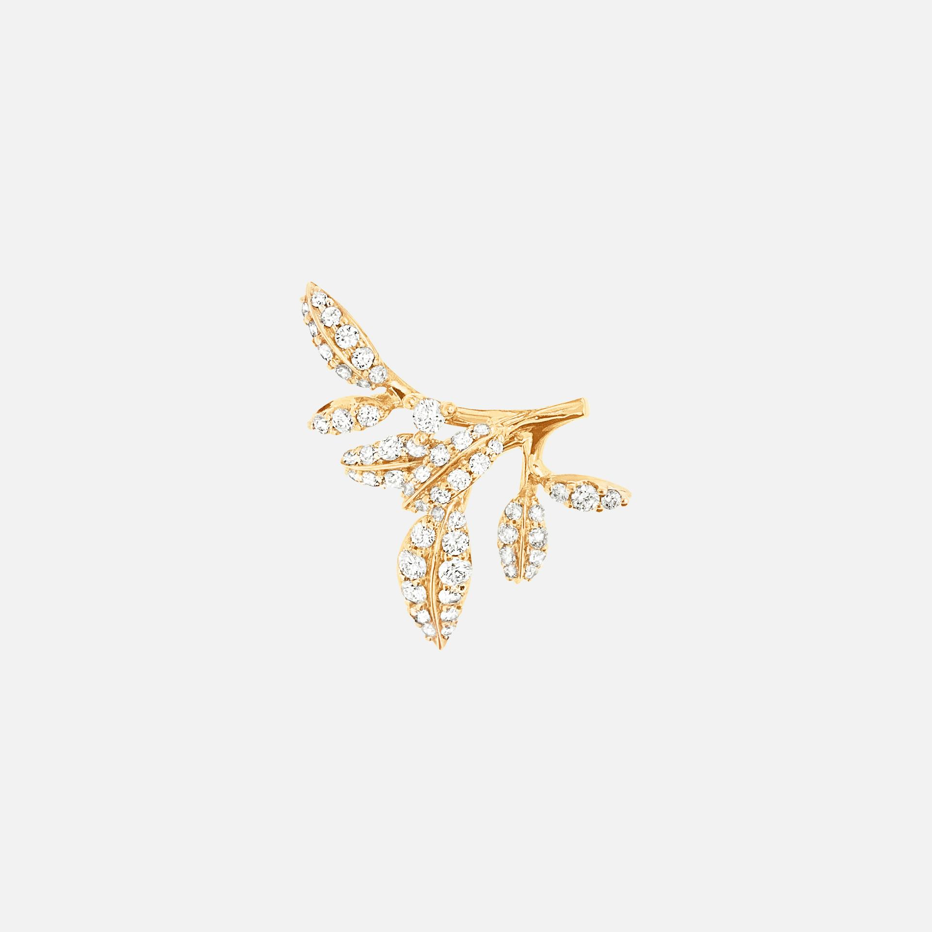 Winter Frost Earring Pendant Small in Yellow Gold with Diamonds  |  Ole Lynggaard Copenhagen 