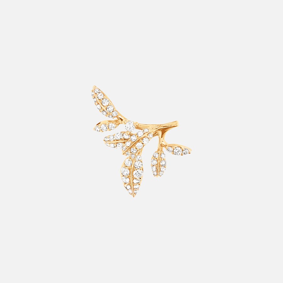 Winter Frost Earring Pendant Small in Yellow Gold with Diamonds  |  Ole Lynggaard Copenhagen 