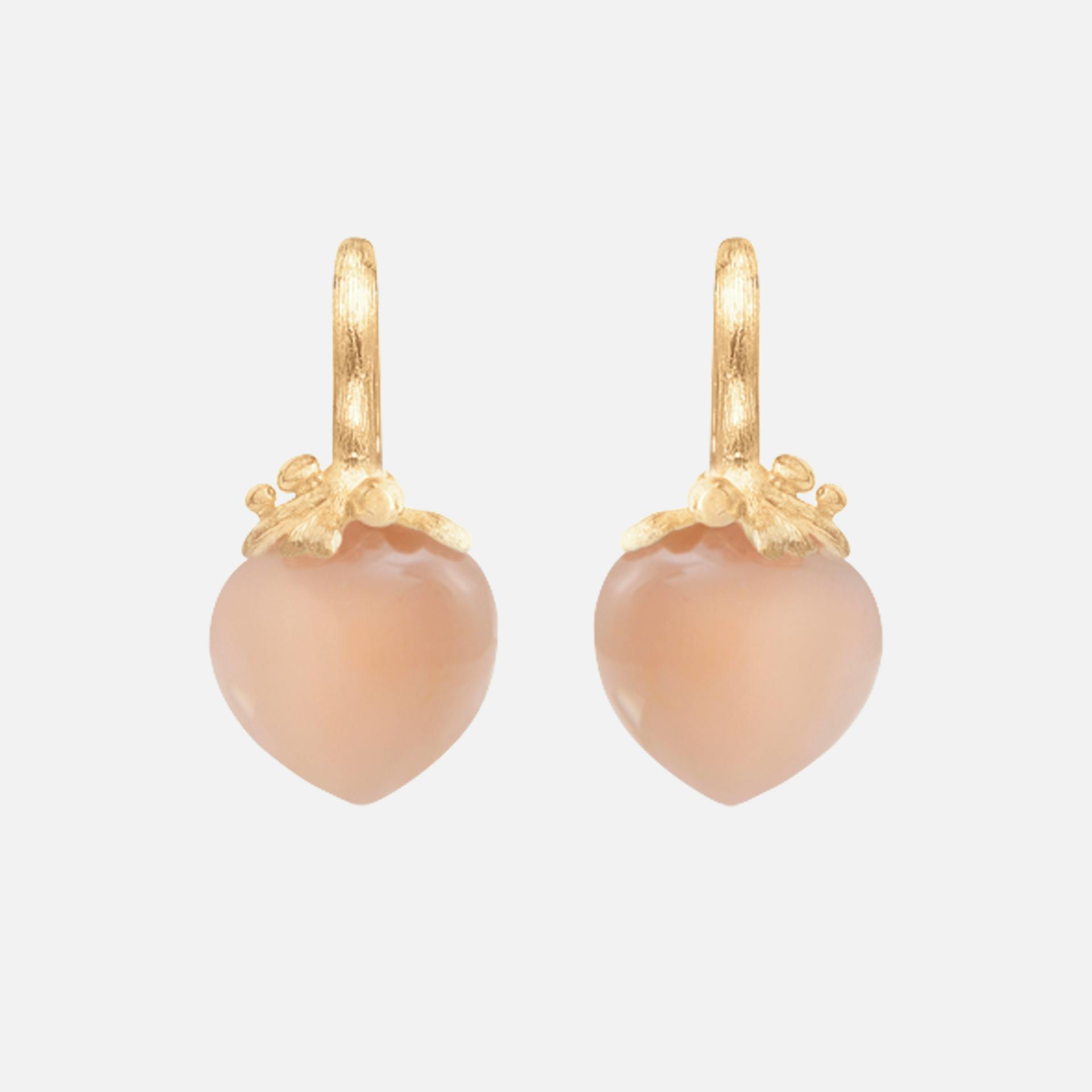 Gold Dew Drops Filigree Earrings with Blush Moonstone  |  Ole Lynggaard Copenhagen 