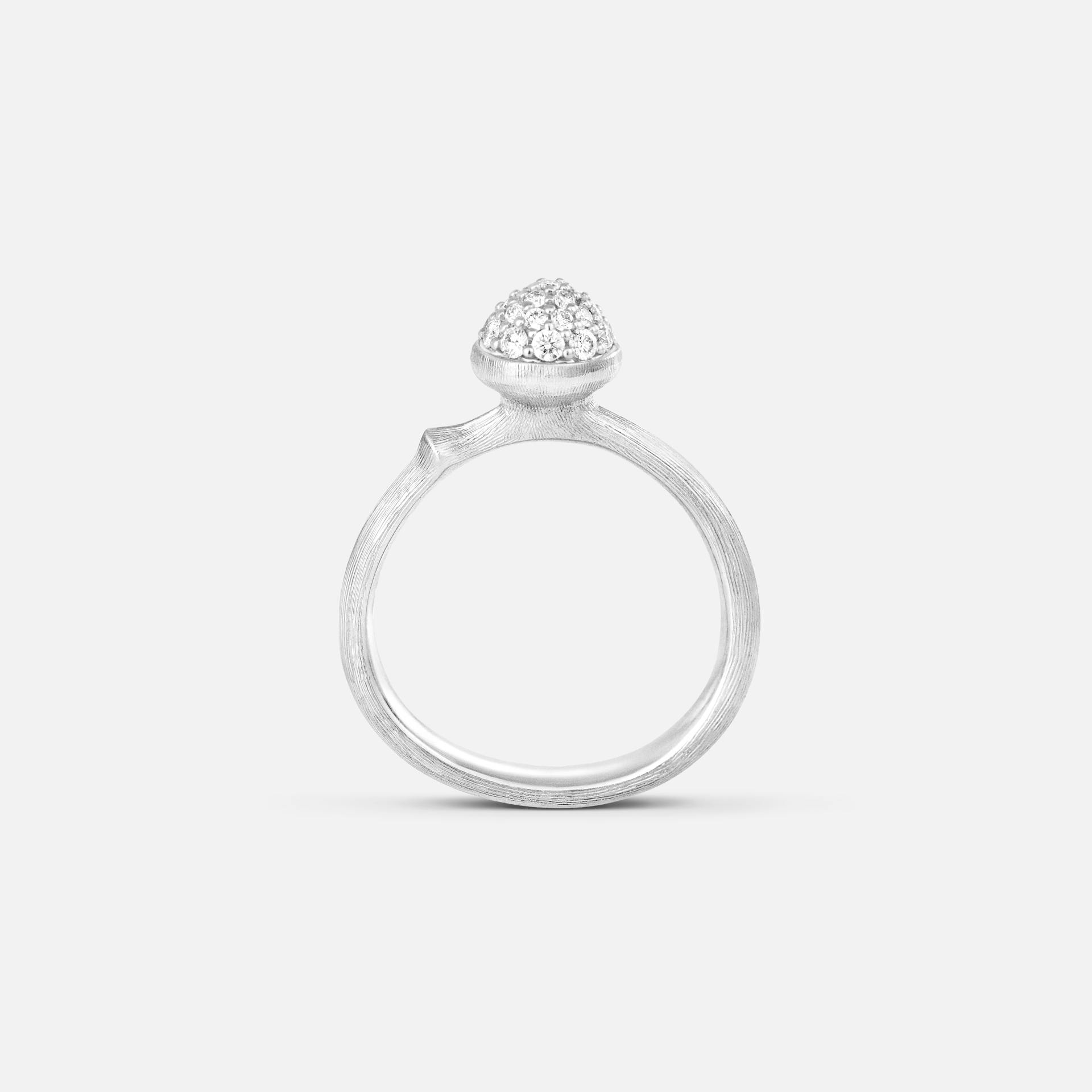 Lotus Ring Small in 18 Karat White Gold with Diamonds  |  Ole Lynggaard Copenhagen
