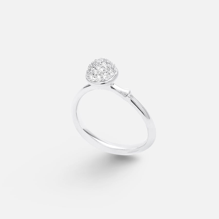 Lotus Ring Small in 18 Karat White Gold with Diamonds  |  Ole Lynggaard Copenhagen