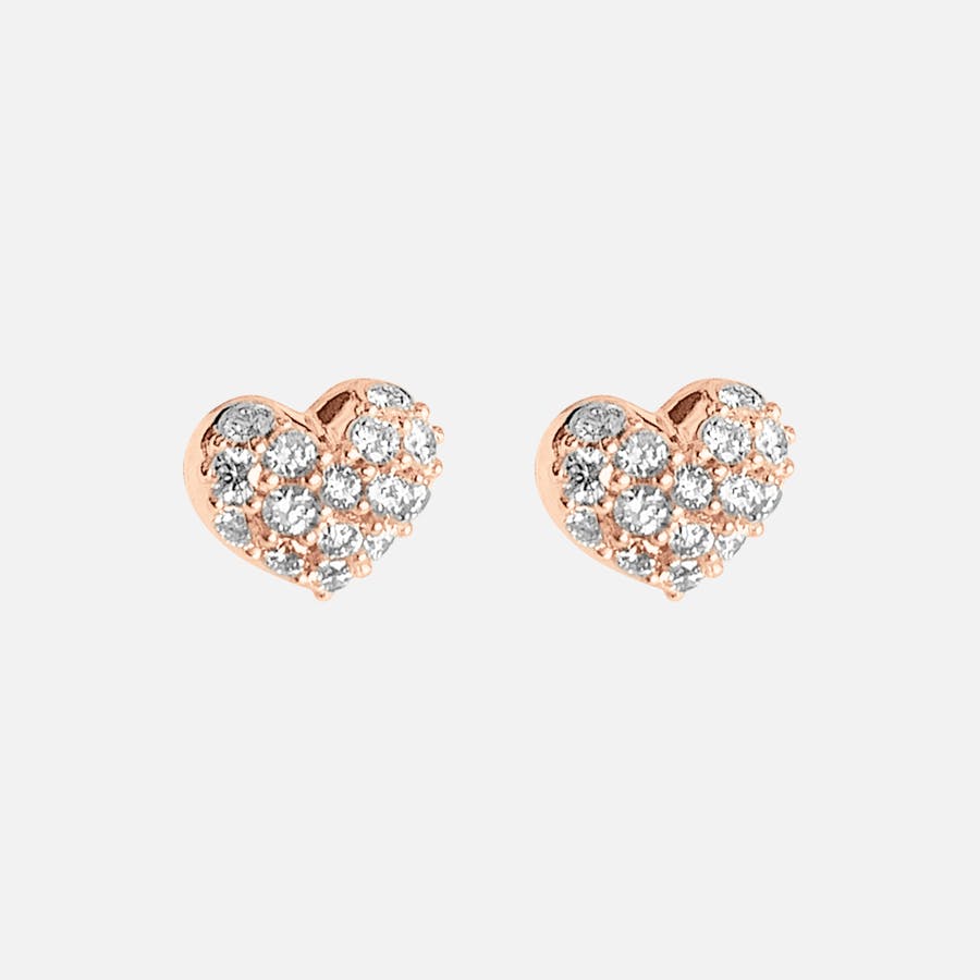Hearts Stud Earrings in Rose Gold with Diamonds  |  Ole Lynggaard Copenhagen 