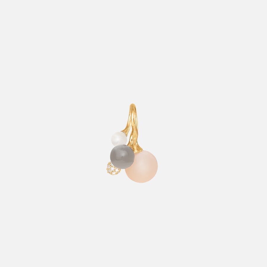 Blooming Bunch Pendant in Gold with Diamonds, Pearl, and Moonstone   |  Ole Lynggaard Copenhagen 
