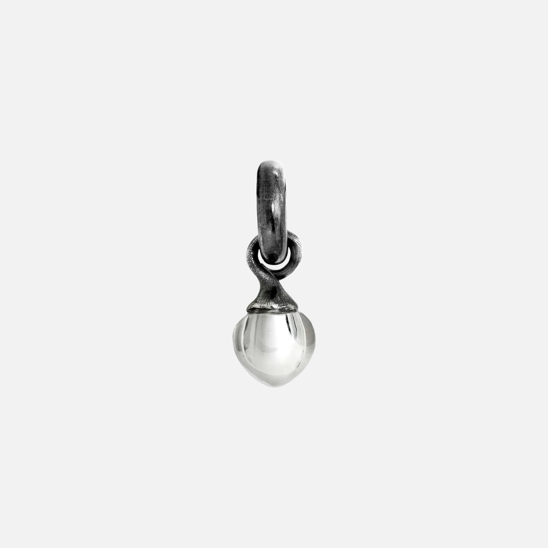 Sweet drops charm Polished and oxidized Sterling silver
