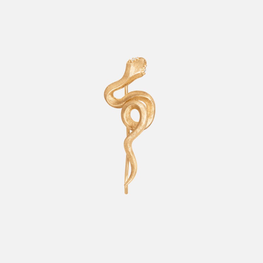Snakes Ear Climber in Yellow Gold with Diamonds  |  Ole Lynggaard Copenhagen 
