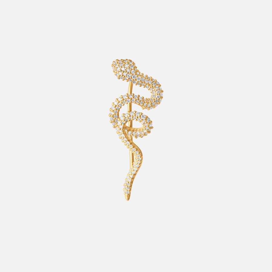 Snakes Ear Climber in Yellow Gold with Pavé-set Diamonds  |  Ole Lynggaard Copenhagen 