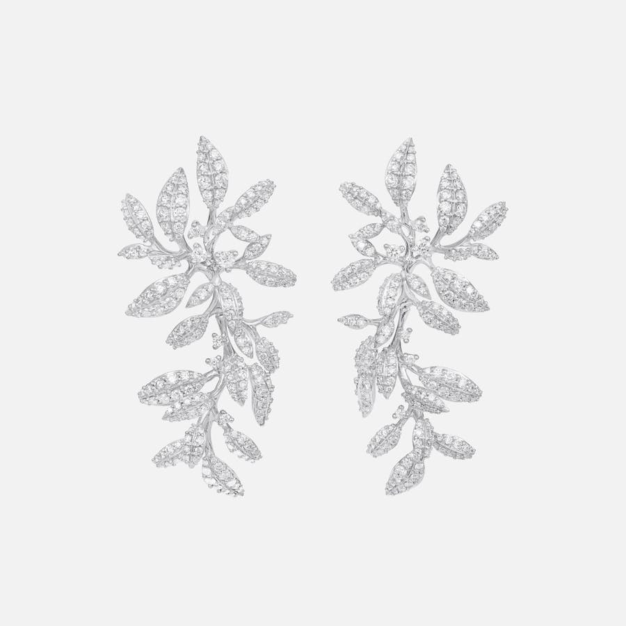 Winter Frost Earclips Medium in White Gold with Diamonds  |  Ole Lynggaard Copenhagen 