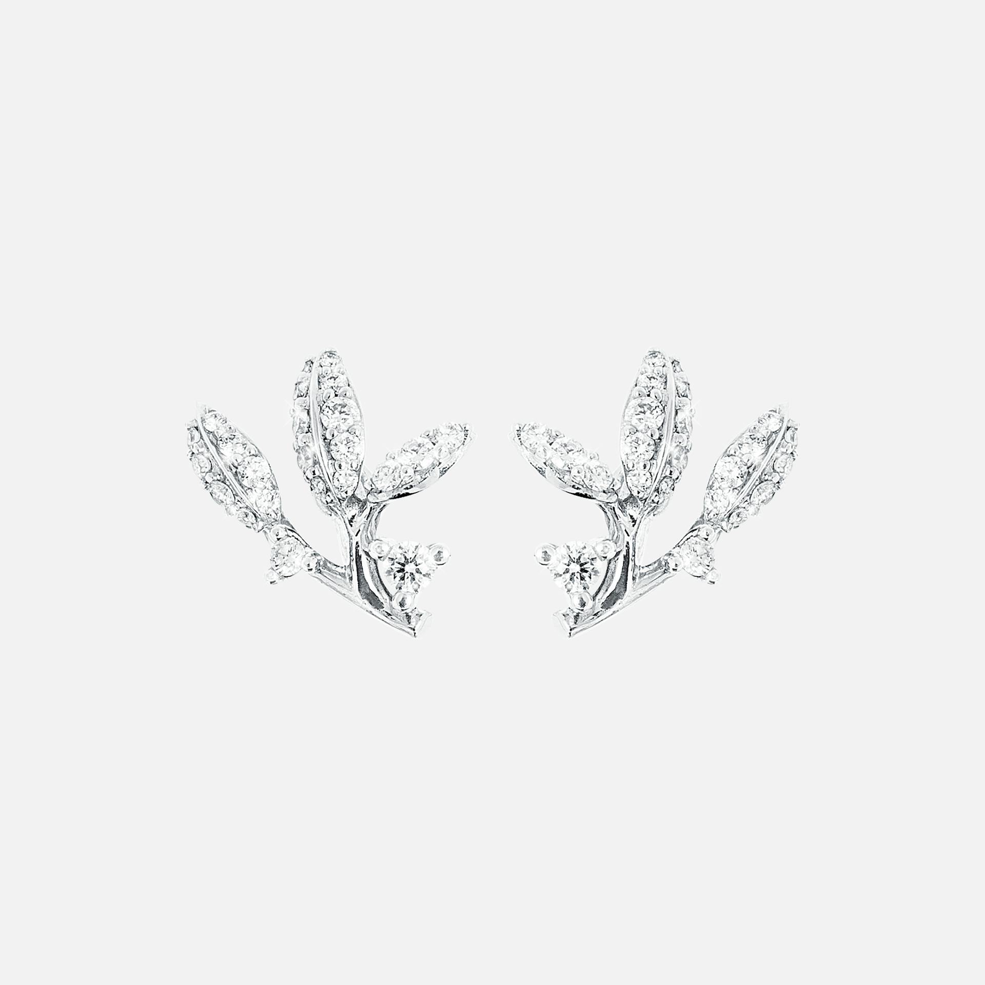 Winter Frost Stud Earrings in White Gold with Diamonds   |  Ole Lynggaard Copenhagen 