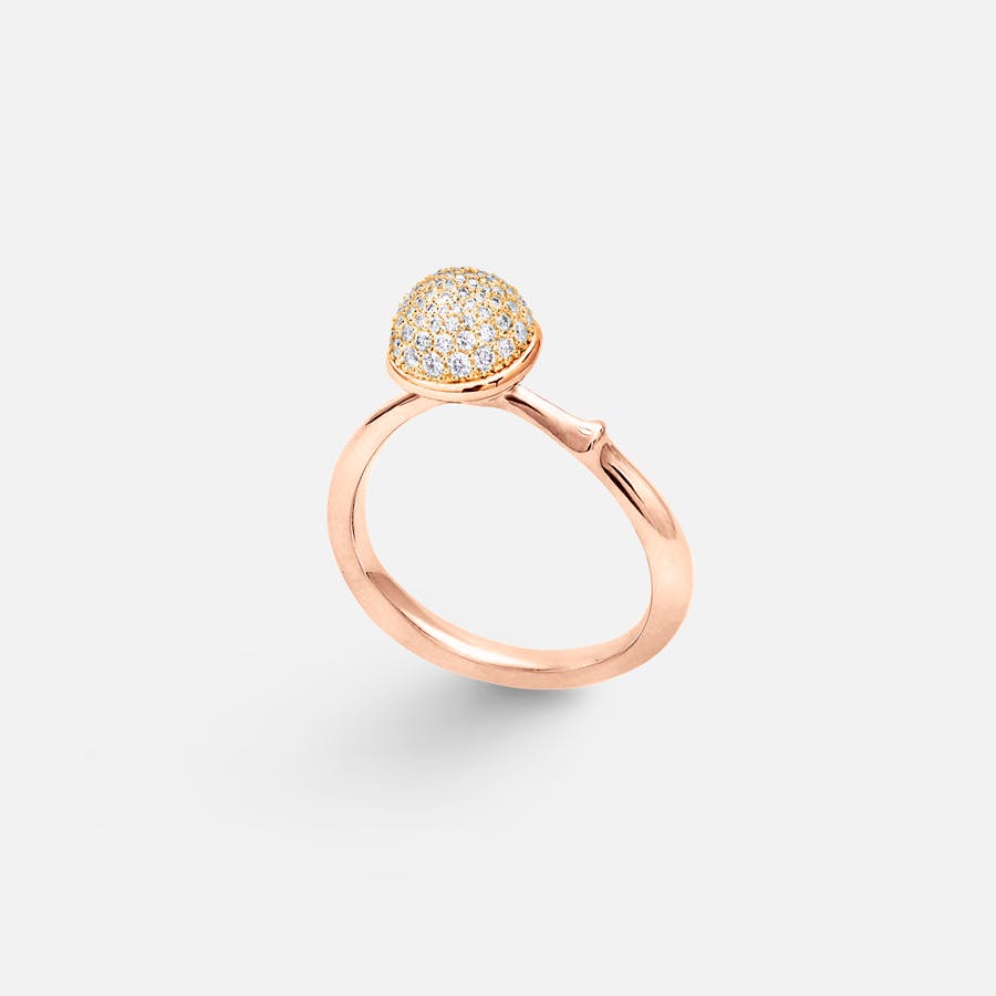Lotus Ring Medium in 18 Karat Rose Gold with Diamonds  |  Ole Lynggaard Copenhagen