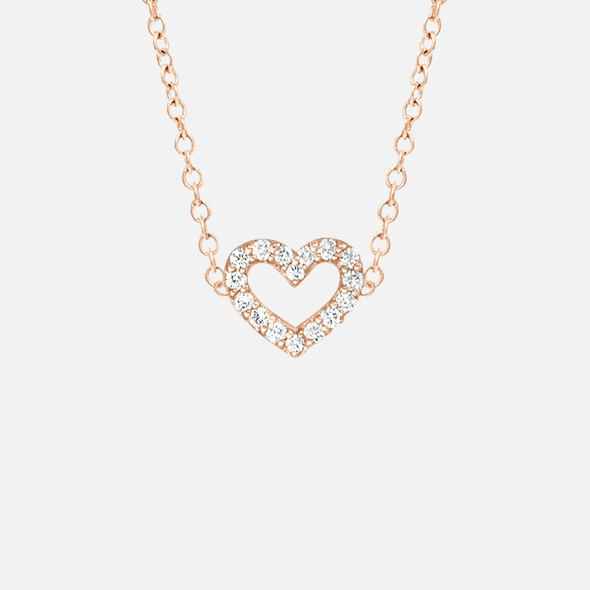 Hearts Pavé Collier, Anchor 30, in Rose Gold with Diamonds | Ole Lynggaard Copenhagen