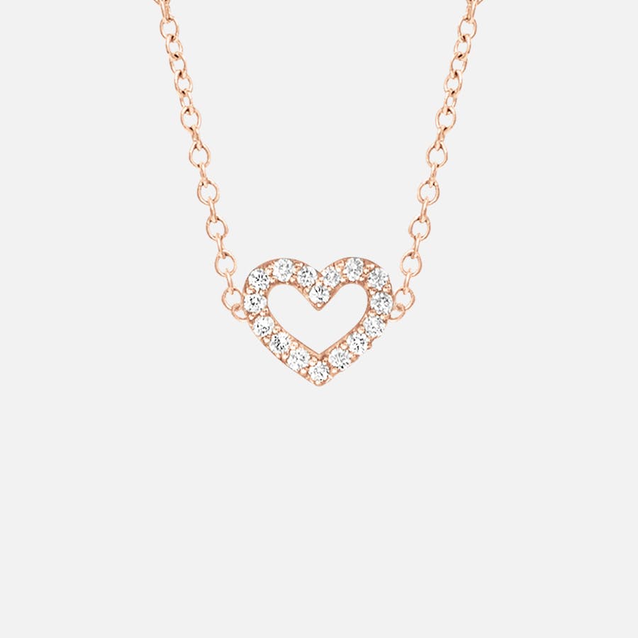 Hearts Pavé Collier, Anchor 30, in Rose Gold with Diamonds | Ole Lynggaard Copenhagen