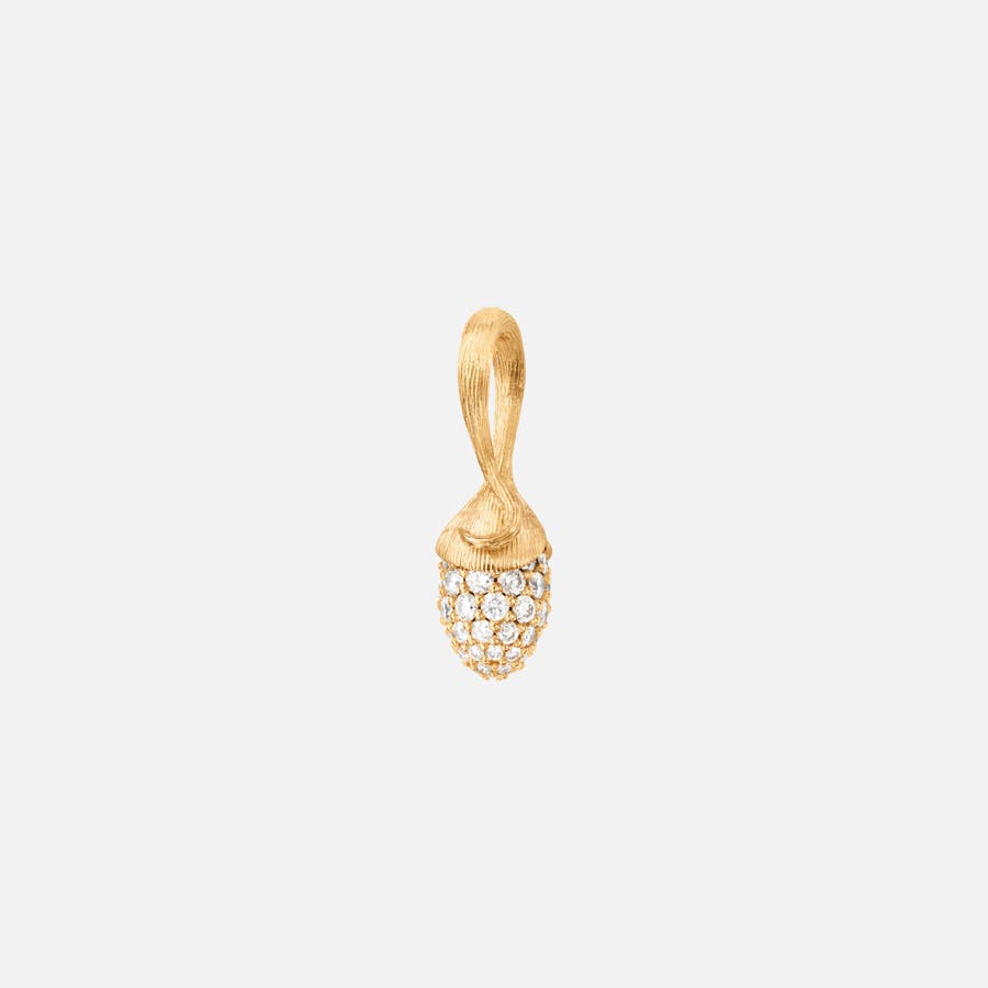 Lotus Sprout Pendant Mini in 18 Karat Yellow Gold and Diamonds  |  Ole Lynggaard Copenhagen 