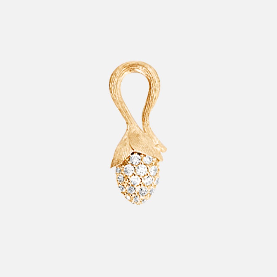 Lotus Sprout Pendant Mini in 18 Karat Yellow Gold and Diamonds  |  Ole Lynggaard Copenhagen 