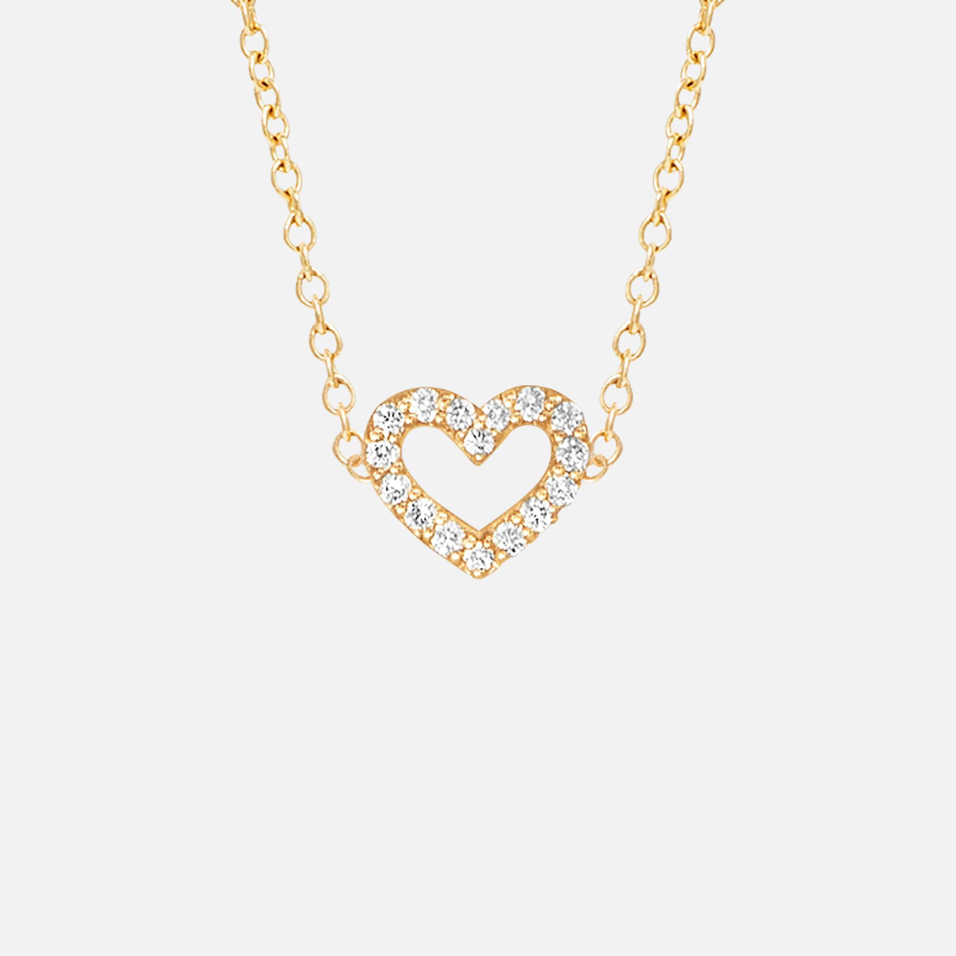 Hearts Pavé Collier, Anchor 30, in Yellow Gold with Diamonds | Ole Lynggaard Copenhagen