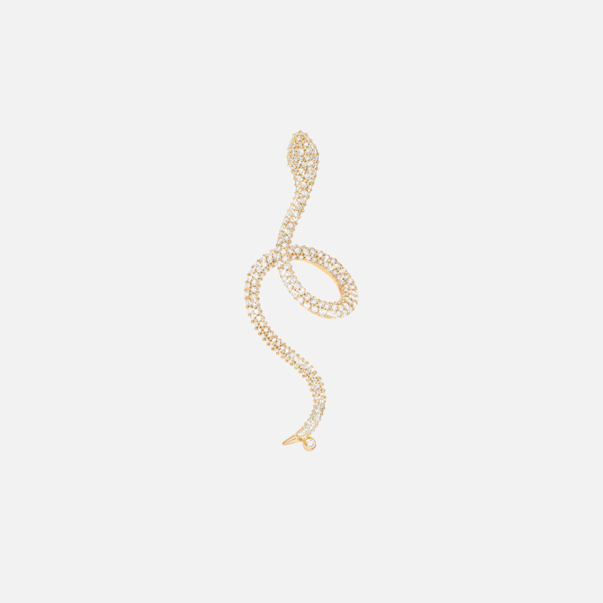 Snakes ørering i gult guld med paverede diamanter | Ole Lynggaard Copenhagen