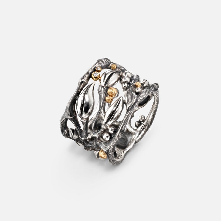 Forest Ring in Sterling Silver, Yellow Gold and Diamonds | Ole Lynggaard Copenhagen