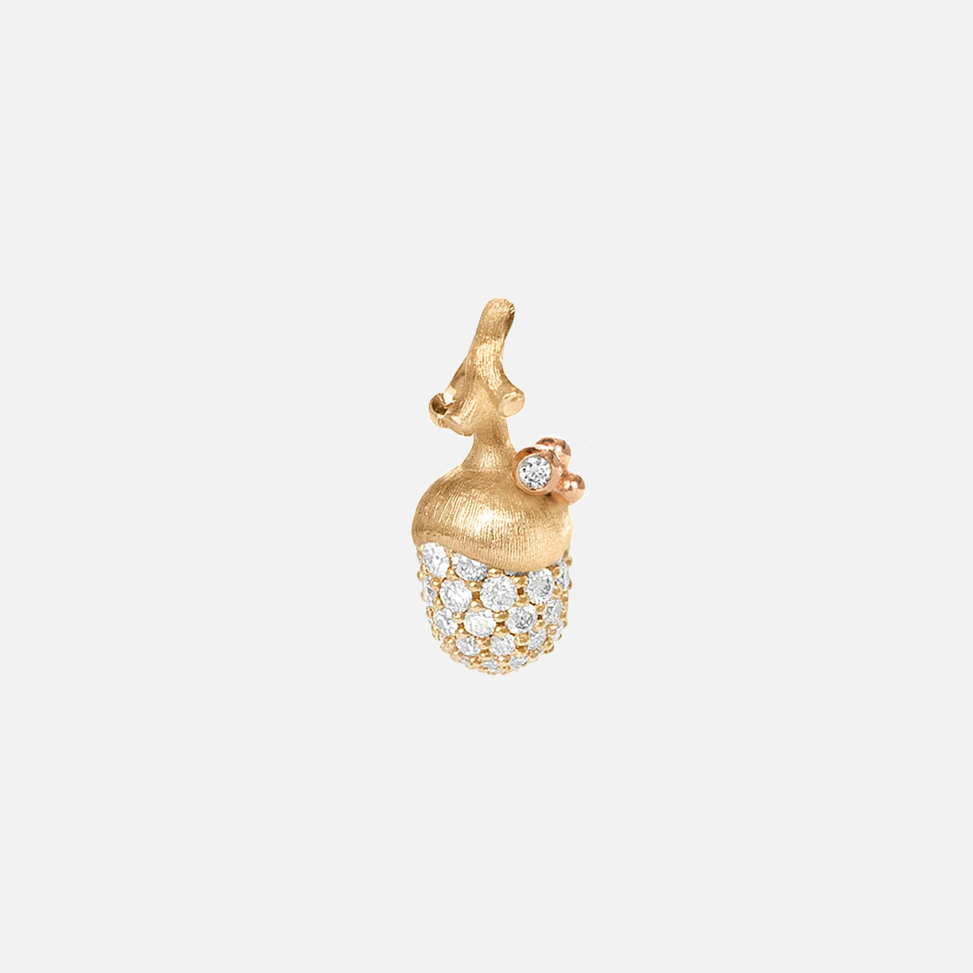 Acorn Pendant Small in Yellow and Rose Gold with Diamond Pavé | Ole Lynggaard Copenhagen