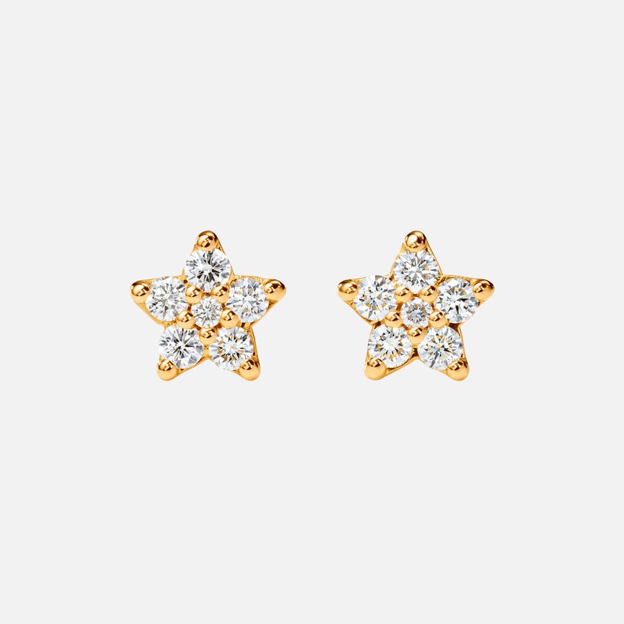 Shooting Stars Stud Earrings Large in Gold with Diamonds   |  Ole Lynggaard Copenhagen 