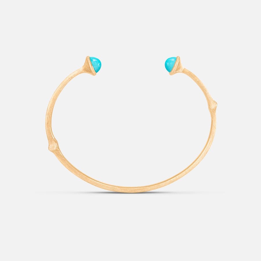 Nature Bangle in 18 Karat Satinised Yellow Gold with Turquoise  |  Ole Lynggaard Copenhagen