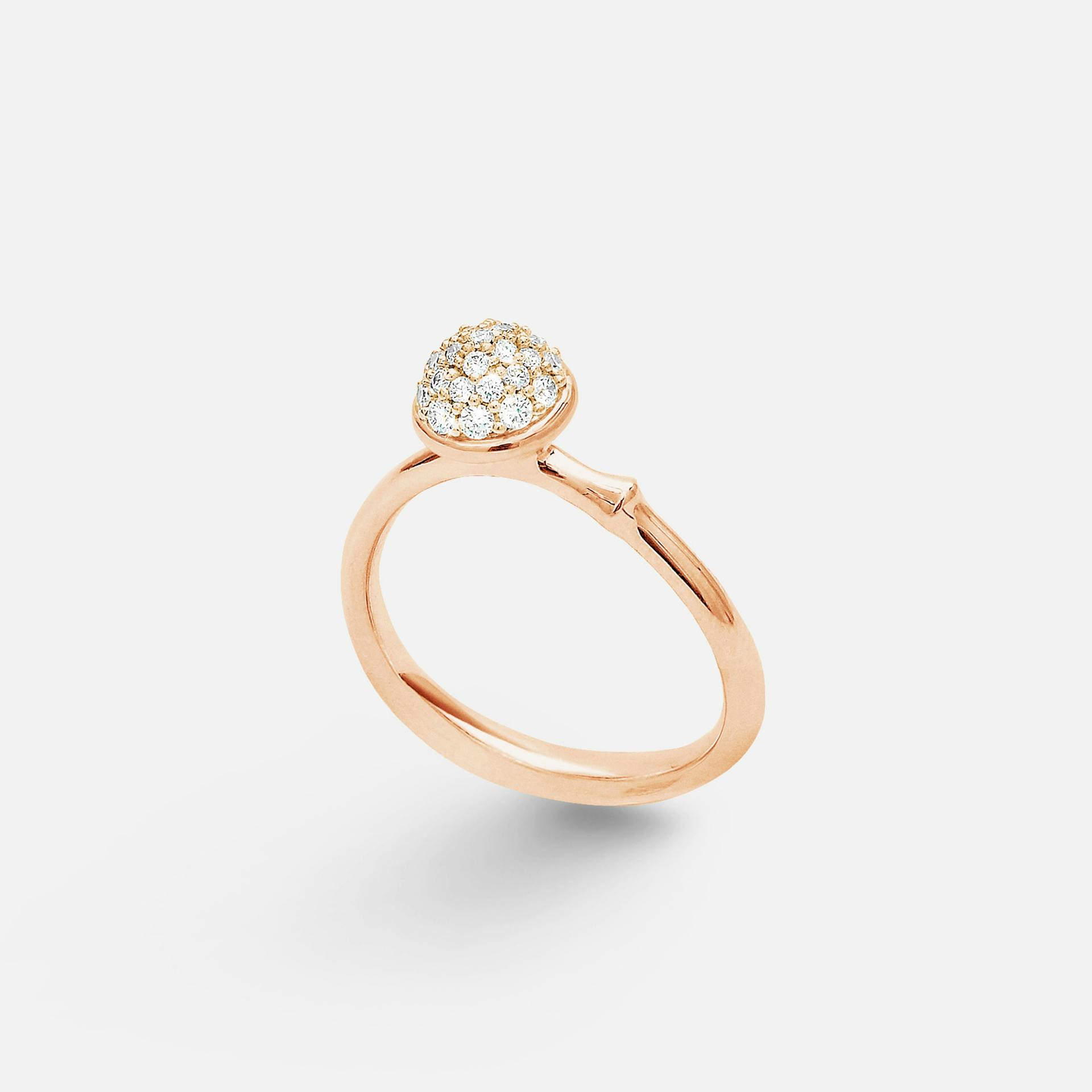 Lotus Ring Small in 18 Karat Rose Gold with Diamonds  |  Ole Lynggaard Copenhagen