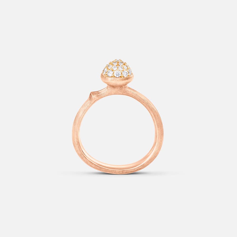 Lotus-ring lille i 18 karat rosaguld med diamanter | Ole Lynggaard Copenhagen