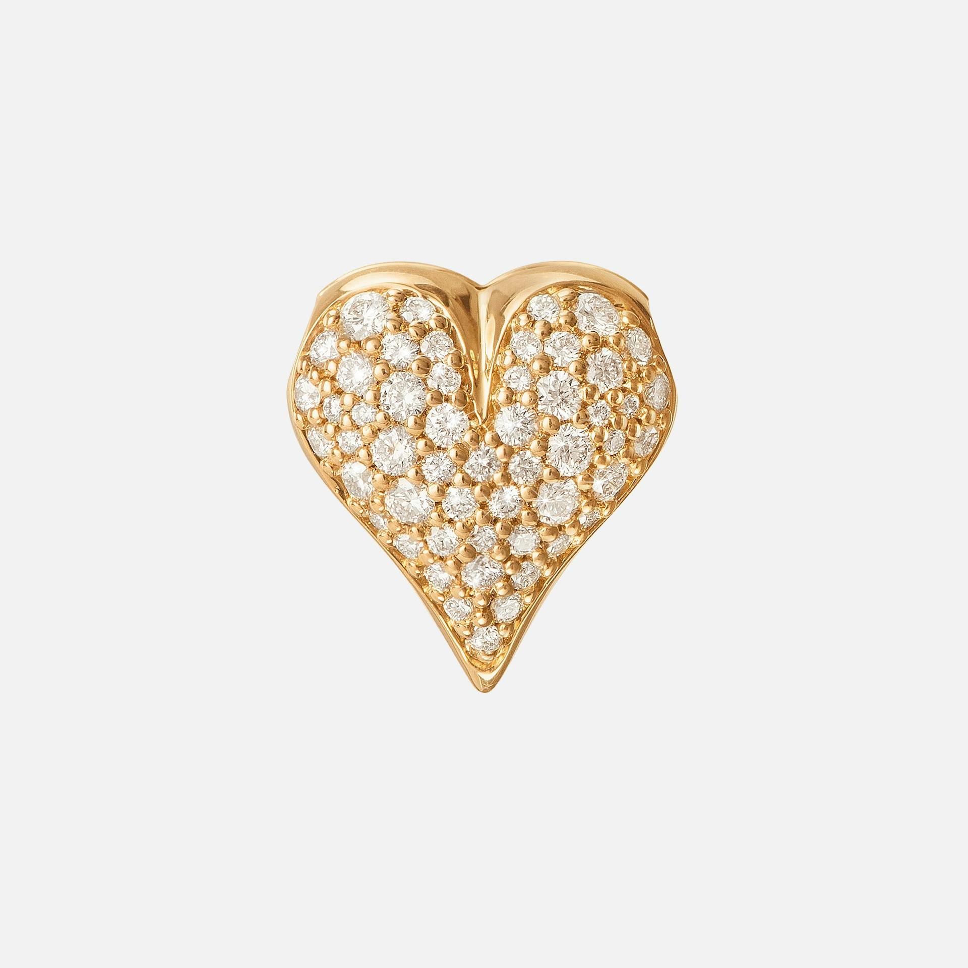 Hearts paveret lås til perlehalskæder i 18k gult guld med diamanter | Ole Lynggaard Copenhagen