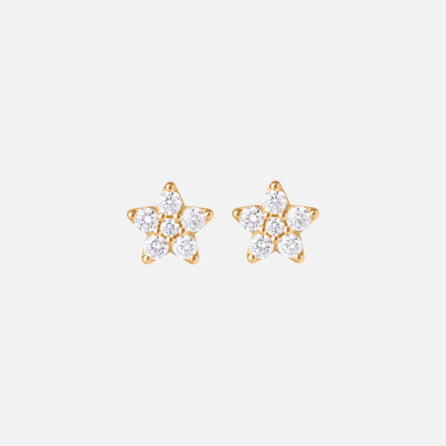 Shooting Stars Stud Earrings Mini in Gold with Diamonds   |  Ole Lynggaard Copenhagen 