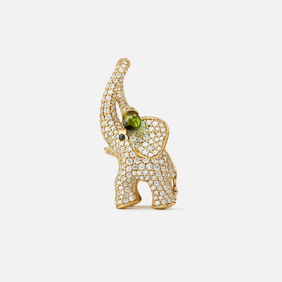 Elephant Pendant with 536 Pavé-set Diamonds in 18 Karat Yellow Gold   |  Ole Lynggaard Copenhagen 