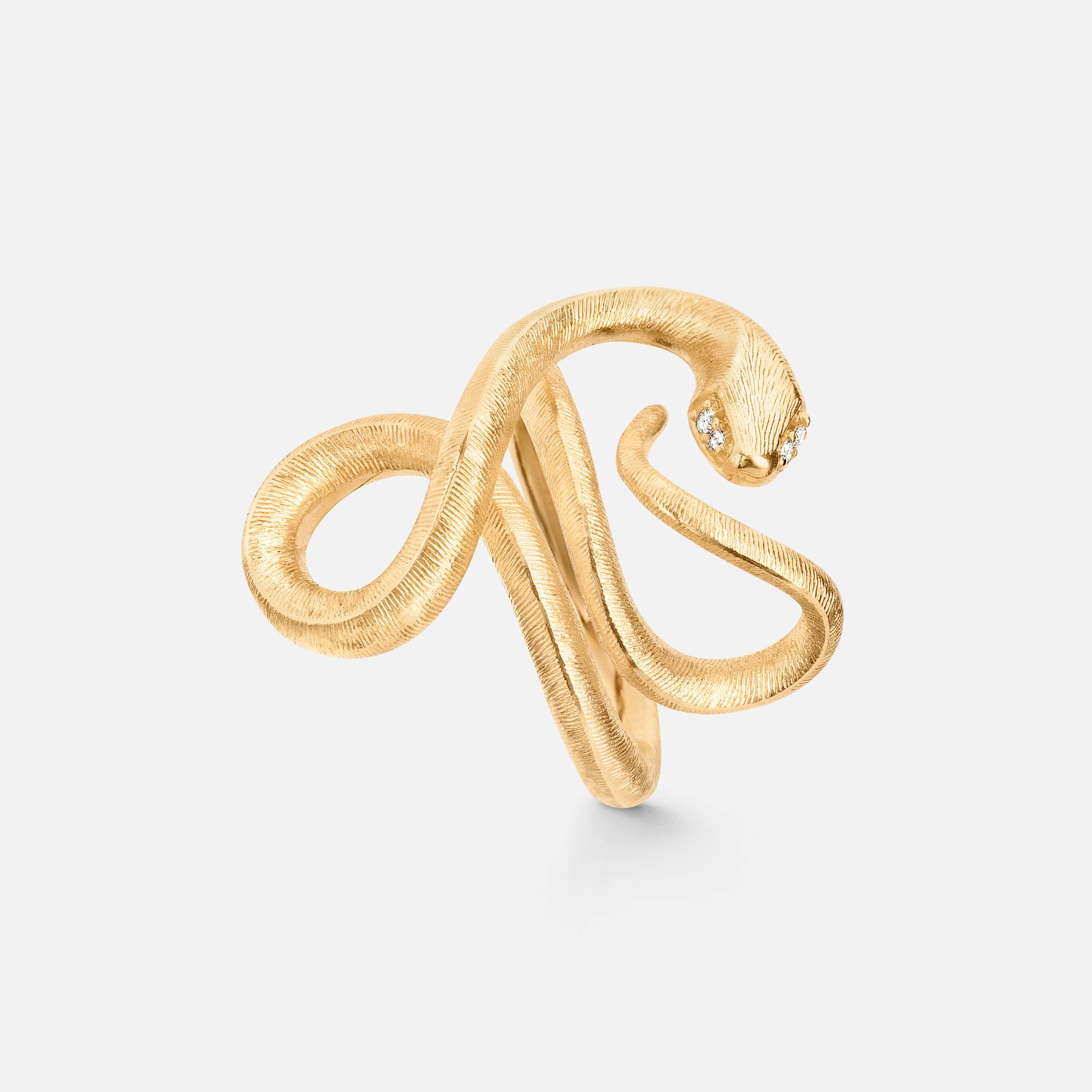 Snakes ring large i gult guld med diamanter | Ole Lynggaard Copenhagen