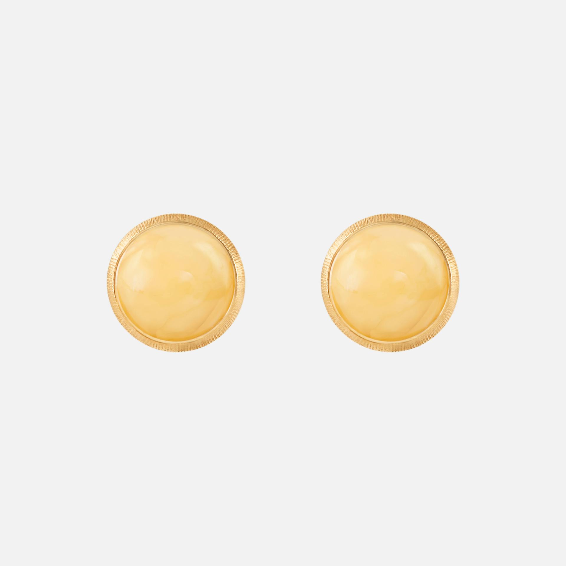 Lotus Stud Earrings in 18 Karat Gold with Amber  |  Ole Lynggaard Copenhagen 