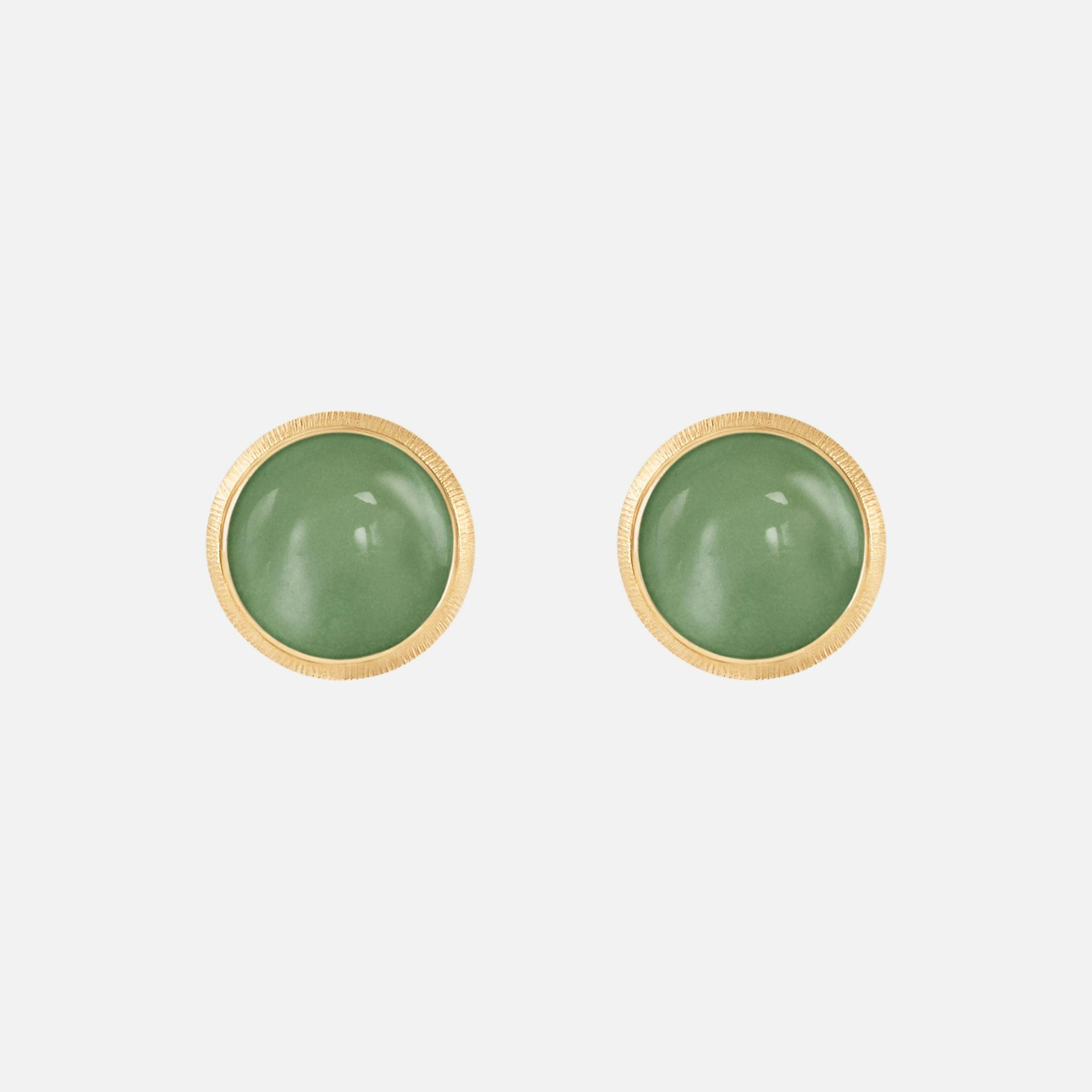 Lotus Stud Earrings in 18 Karat Gold with Serpentine  |  Ole Lynggaard Copenhagen 