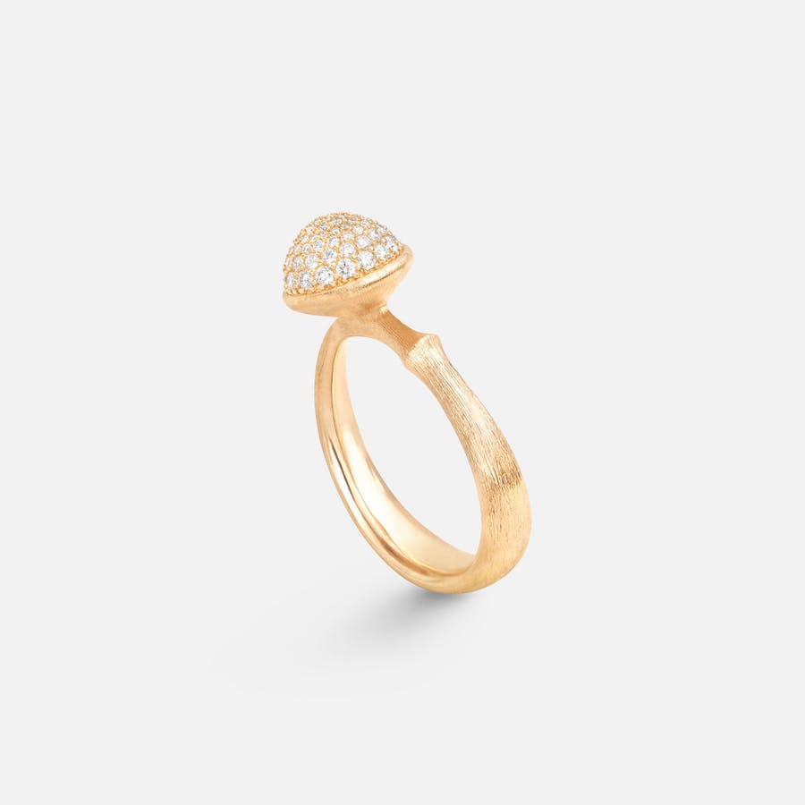 Lotus-ring medium i 18 karat gult guld med diamanter | Ole Lynggaard Copenhagen