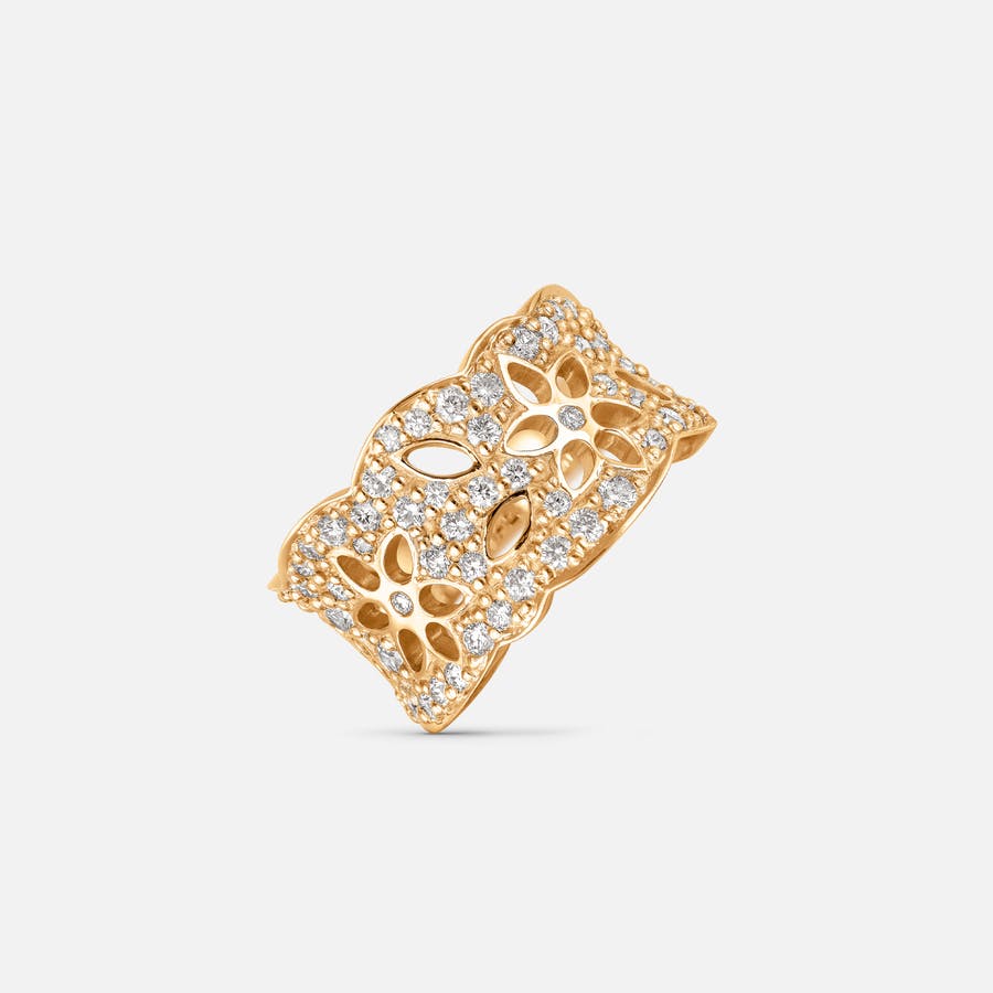 Lace ring i 18 karat gult guld med paverede diamanter | Ole Lynggaard Copenhagen