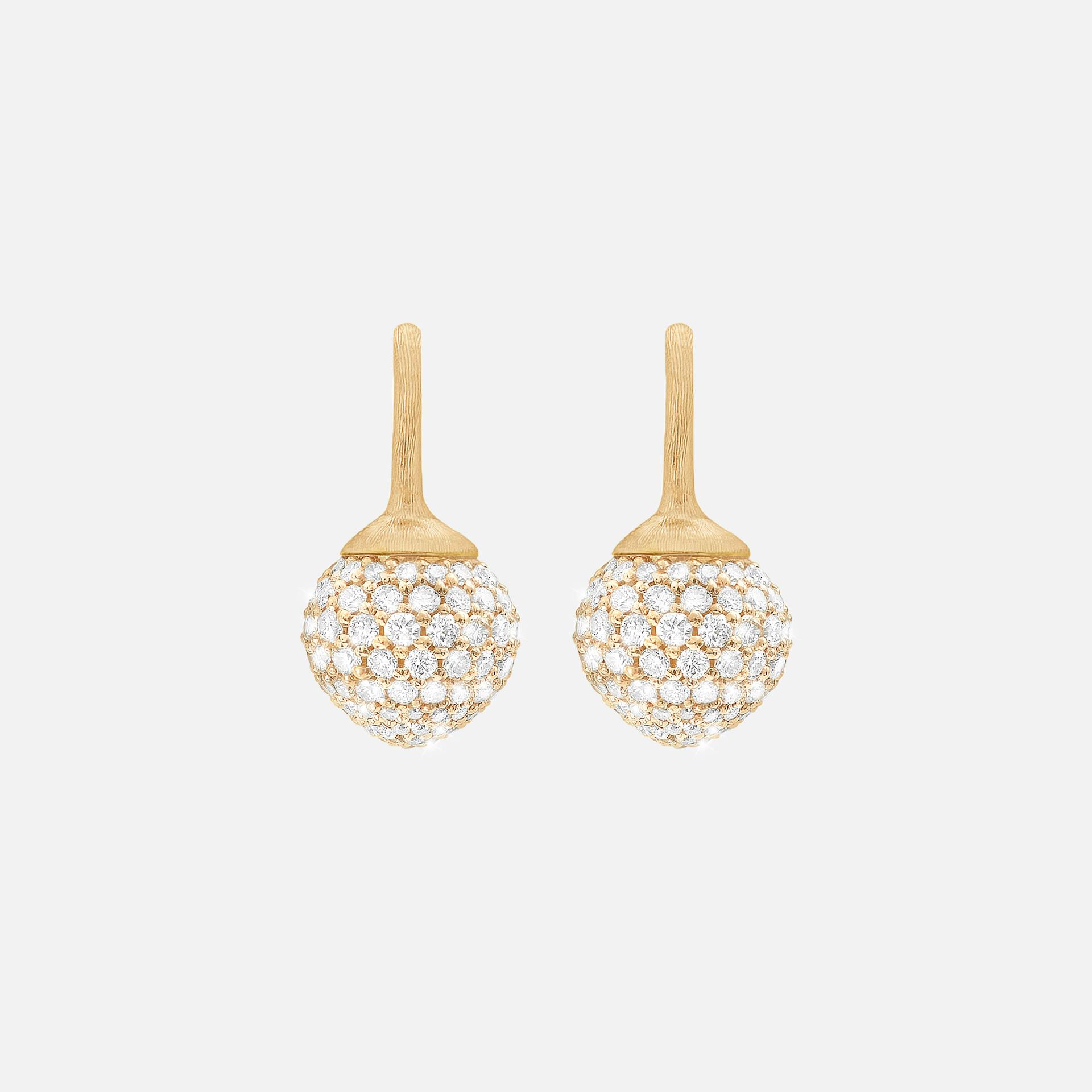 Dew drops earrings 18k gold with diamonds pavé 2.74 ct. TW.VS