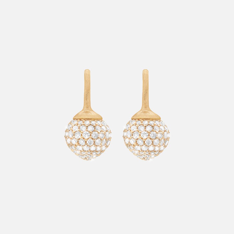 Dew drops earrings 18k gold with diamonds pavé 2.74 ct. TW.VS