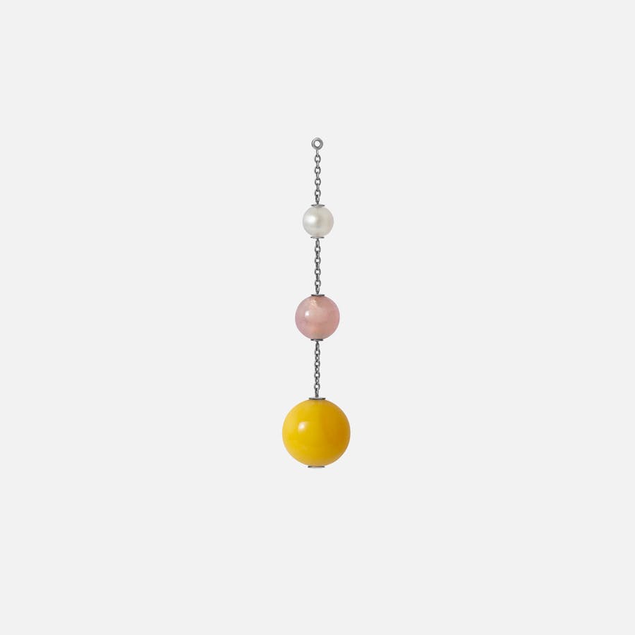 Lotus Earring Pendant in Sterling Silver with Pearl, Quartz & Amber  |  Ole Lynggaard Copenhagen 