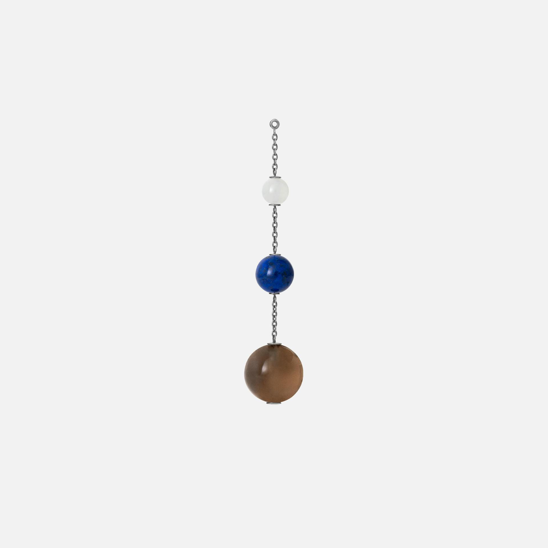 Lotus-øreringevedhæng i sterlingsølv med kvarts, lapis lazuli og månesten | Ole Lynggaard Copenhagen