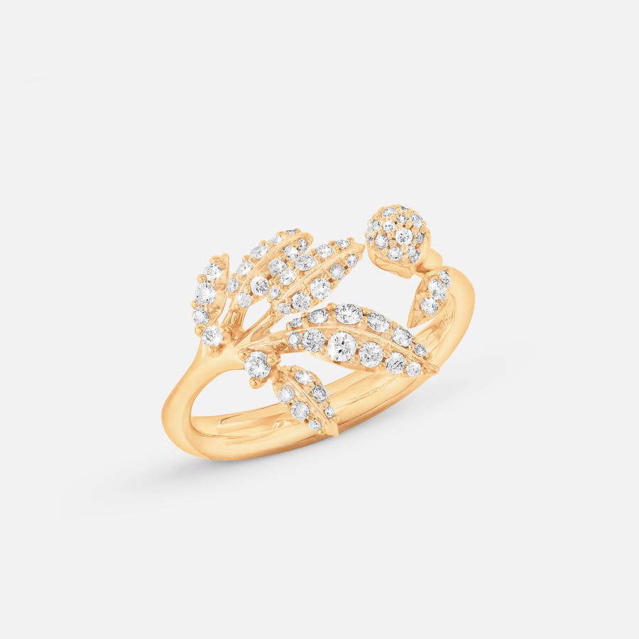 Winter Frost Ring Small in Yellow Gold with Diamonds  |  Ole Lynggaard Copenhagen 