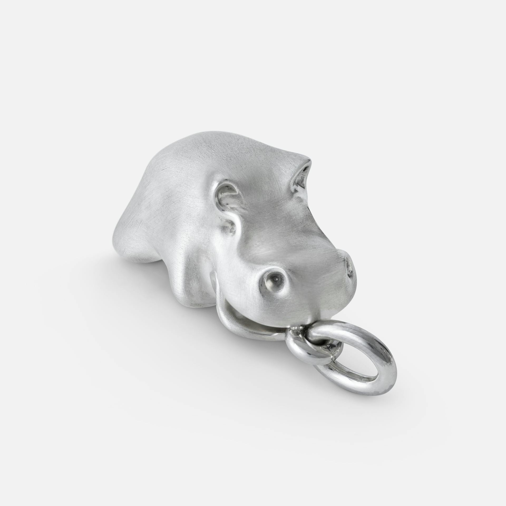 Hippopotamus pendant Sterling silver