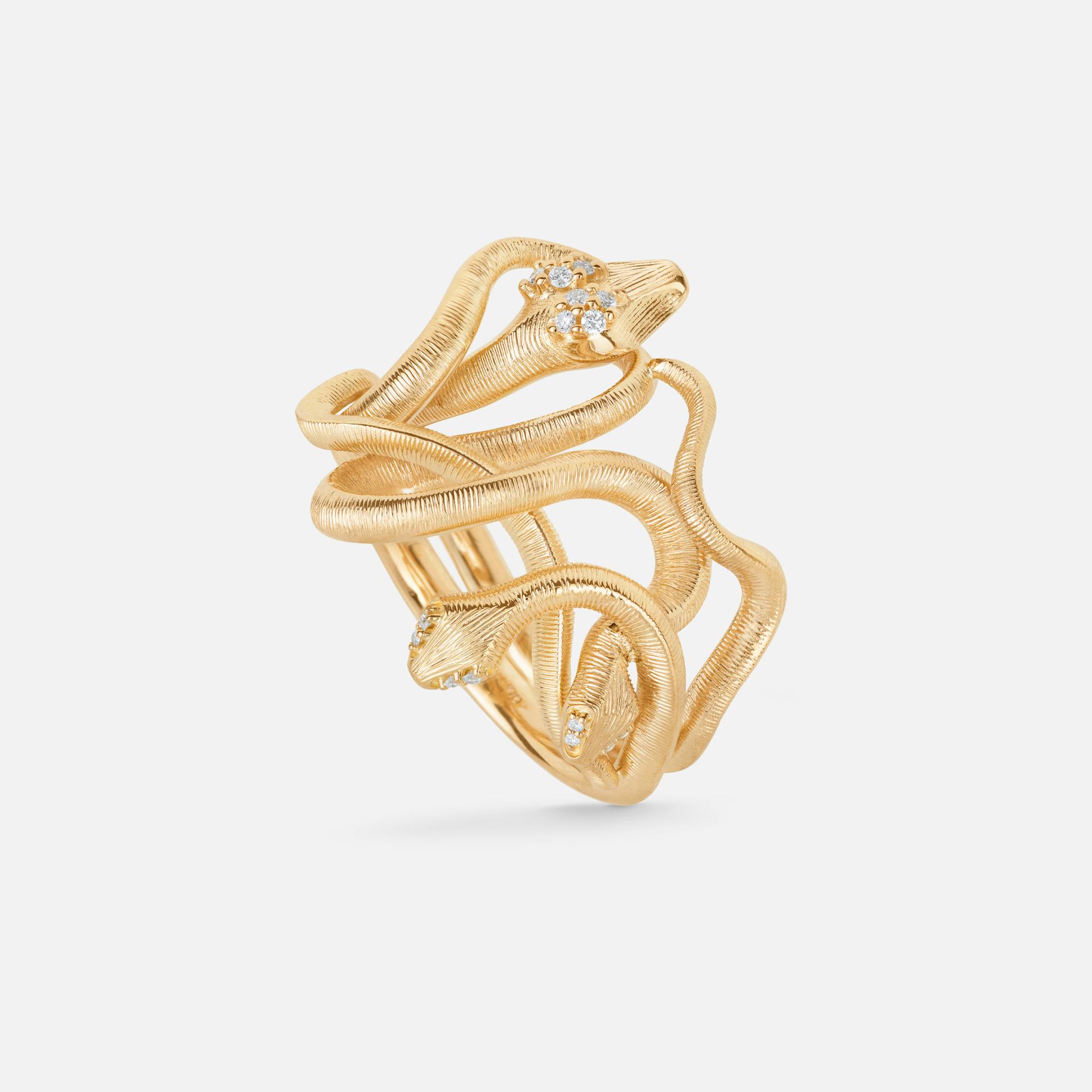Snakes Medusa ring i gult guld med diamanter | Ole Lynggaard Copenhagen