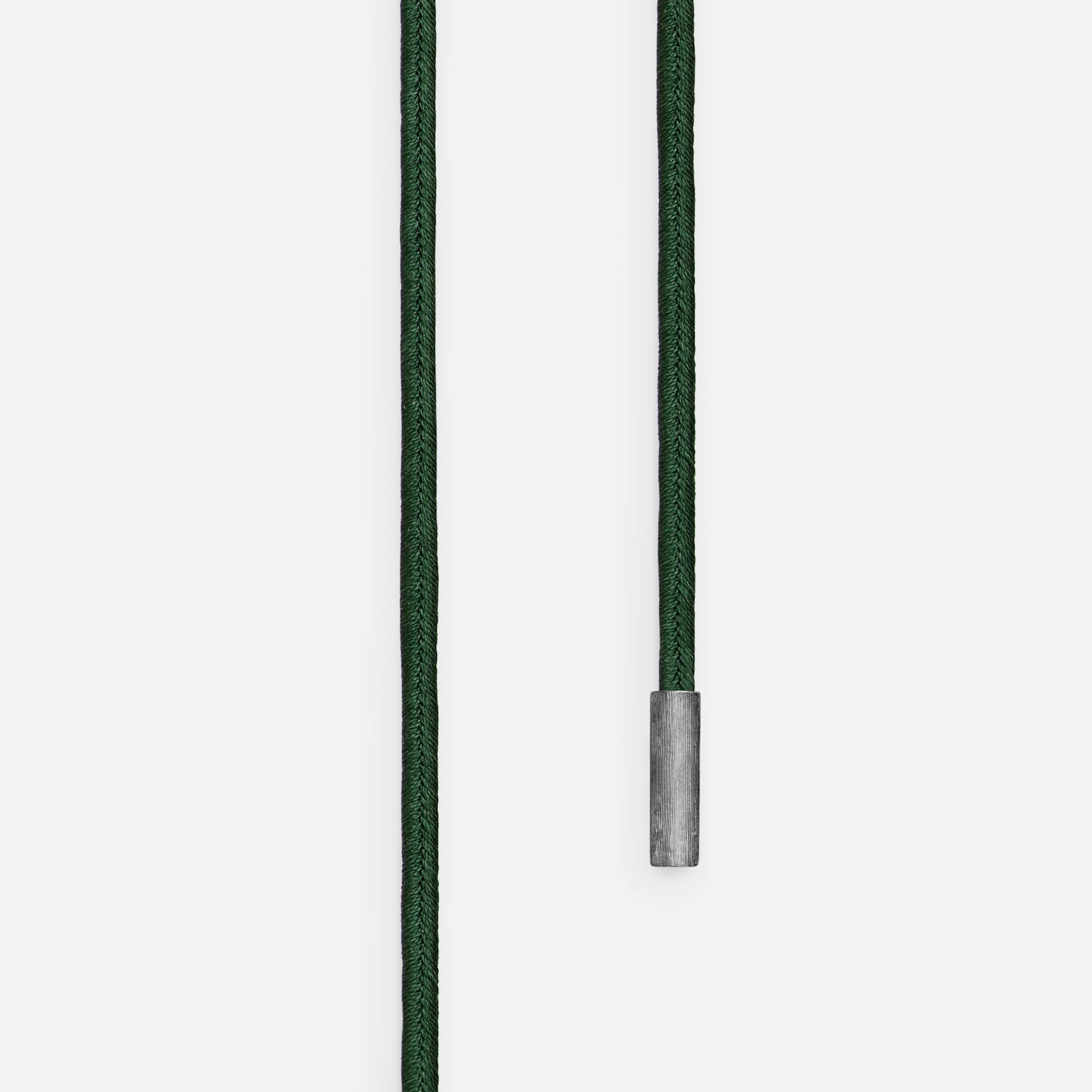 Halskædesnor Mørkegrøn Design snor med Sterling sølv endestykker