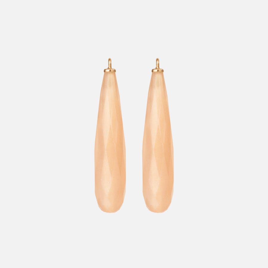 Earring Pendants in 18K Yellow Gold with Blush Moonstone |  Ole Lynggaard Copenhagen 