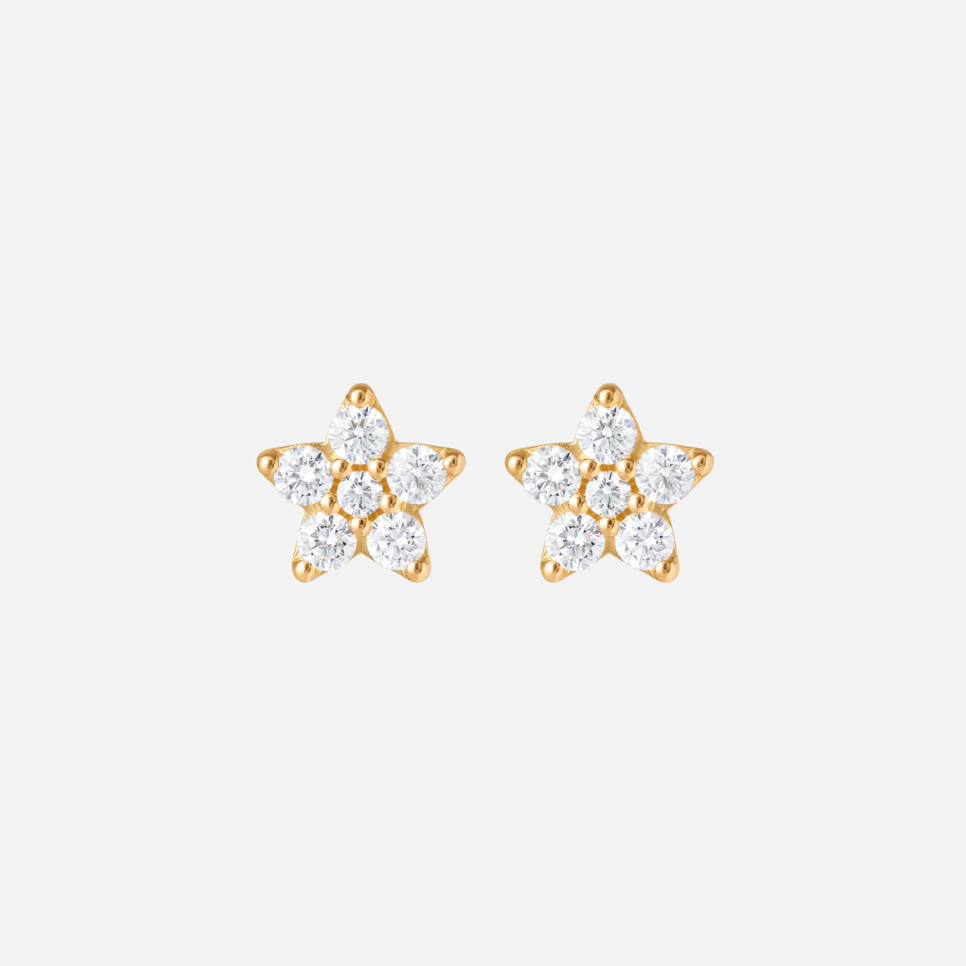 Shooting Stars Stud Earrings Small in Gold with Diamonds   |  Ole Lynggaard Copenhagen 
