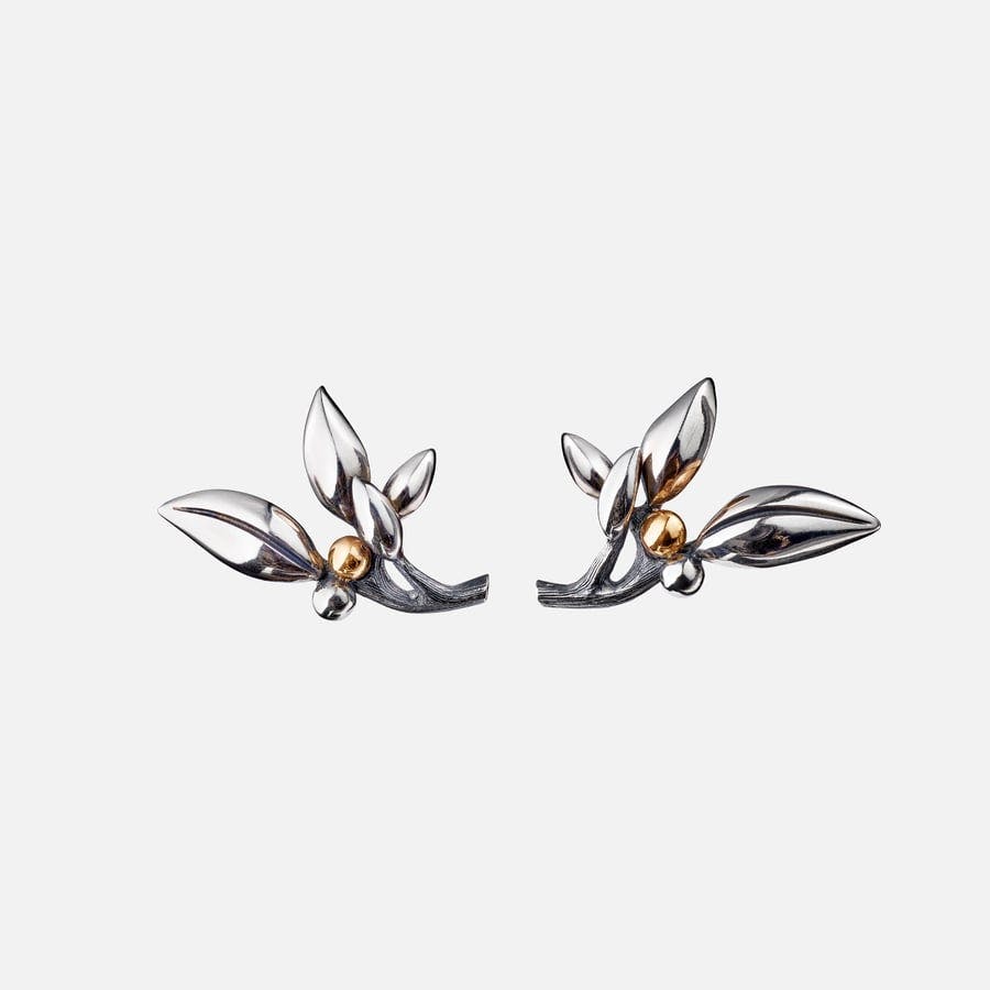Forest Stud Earrings in Sterling Silver and Yellow Gold  |  Ole Lynggaard Copenhagen   