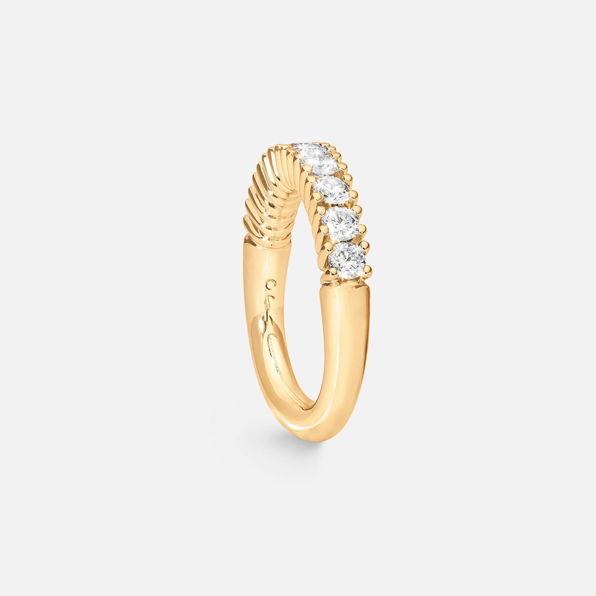 Celebration Alliance Ring in Polished Yellow Gold with Diamonds  |  Ole Lynggaard Copenhagen 