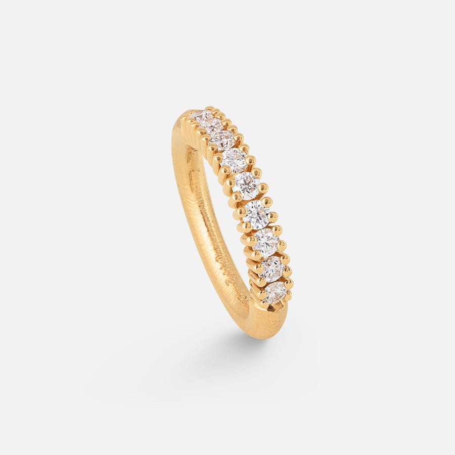 Celebration Alliance Ring in Textured Yellow Gold with Diamonds l Ole Lynggaard Copenhagen
