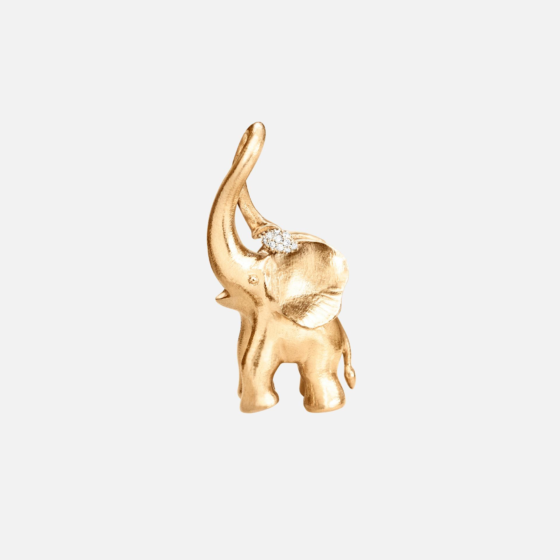 18 Karat Yellow Gold Elephant Pendant with Diamond | Ole Lynggaard Copenhagen