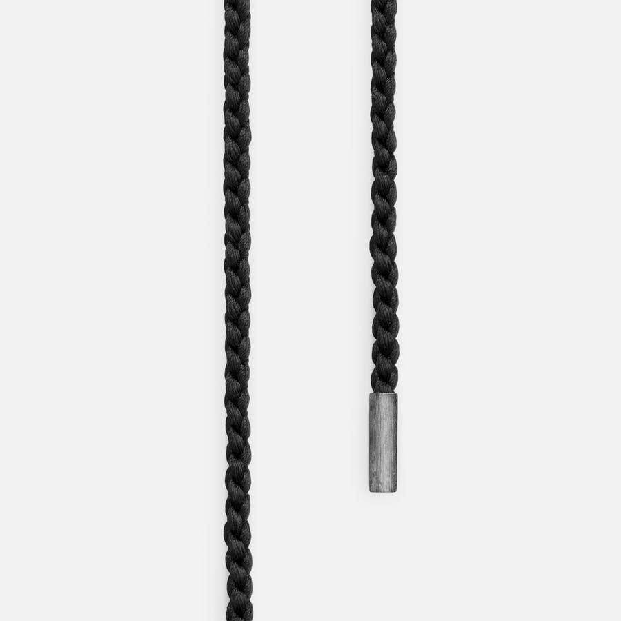 Seidene Mokuba-Halskettenschnur mit Endstücken in oxidiertem Sterlingsilber  |  Ole Lynggaard Copenhagen    